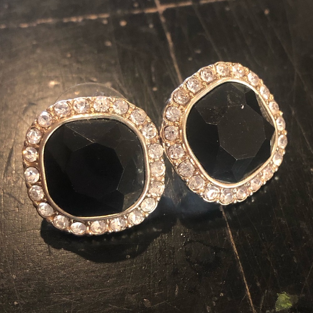 Black gem earrings